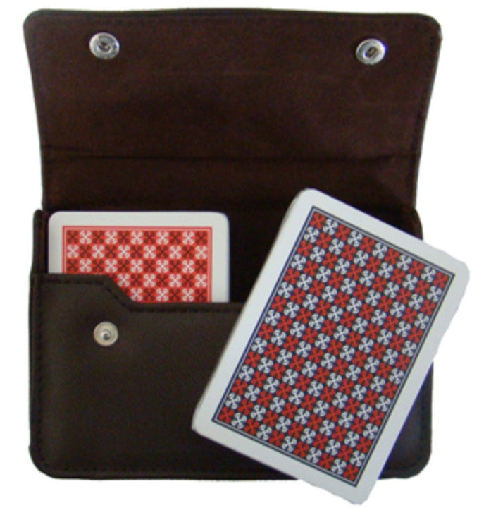 Copag Master Poker Size Regular Index Double Deck In Leather Case