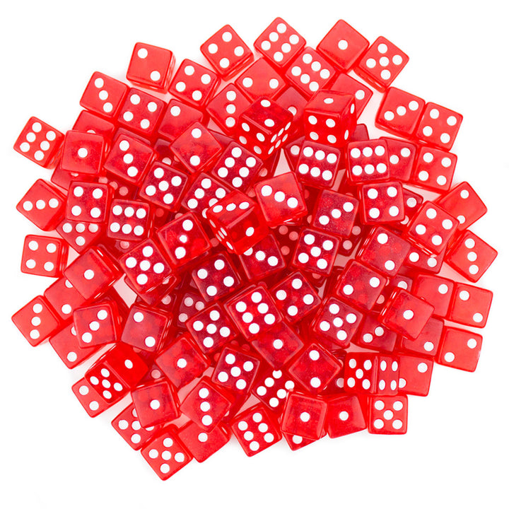 100 Red Dice - 16 mm