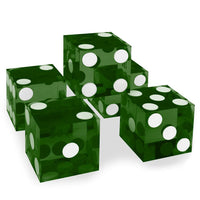 5 New Green 19mm Grd A Precision Dice w/ Matching Serial Numbers