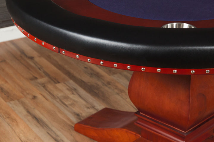 Rockwell Poker Table Black Vinyl Armrest Closeup