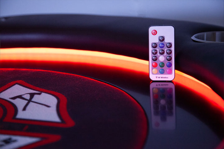 The Elite Alpha (LED) Custom Poker Table With Wireless LED Remote Controller
