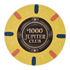 43mm size clay poker chip with 'Jupiter Club' branding on a white background - $1000 denomination