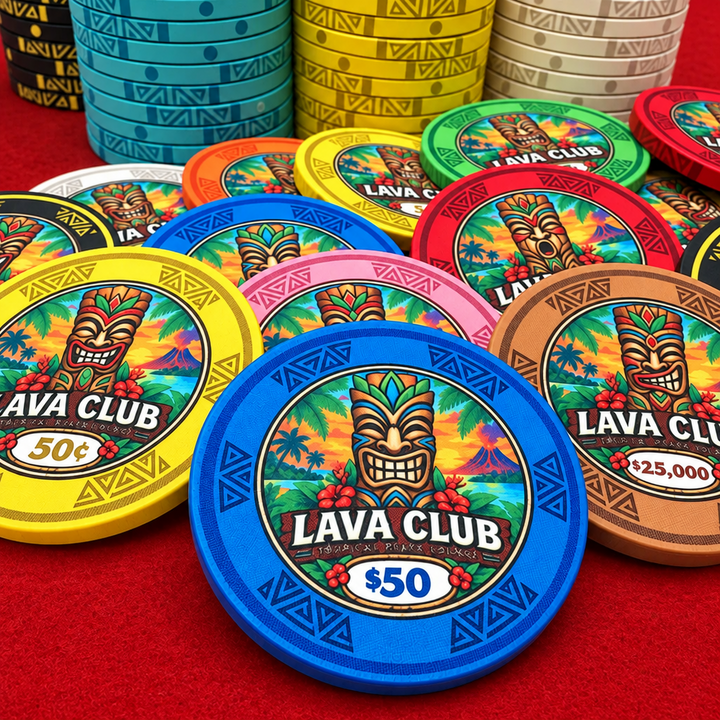 Lava Club ceramic poker chips