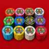 Lava Club ceramic poker chips, 12 stacks of each denomination on a bright red poker table