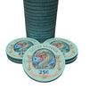 Lotus Lounge Ceramic Poker Chips - 25-cent denomination 