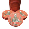 Lotus Lounge Ceramic Poker Chips - 50 Cent Denomination
