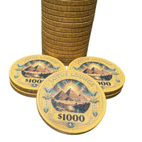 Lotus Lounge Ceramic Poker Chips -  $1,000 denomination