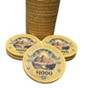 Lotus Lounge Ceramic Poker Chips -  $1,000 denomination