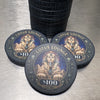 Lotus Lounge, ceramic poker chips, $100 denomination.