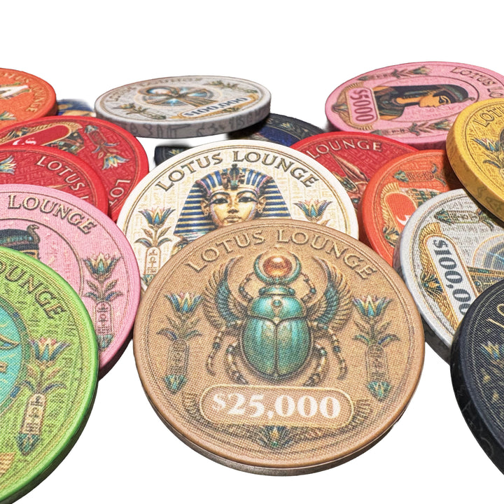 Lotus Lounge ceramic poker chips