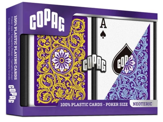 Copag Neoteric Blue Yellow Poker Size Regular Index Double Deck Set- 12 Sets