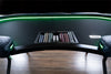 The Aces Pro Alpha Custom Poker Table Dealer Position With Dealer Tray Closeup.