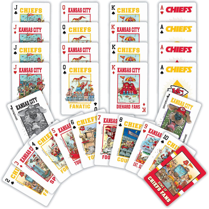 Kansas City Chiefs Fan Deck Playing Cards - 54 Card Deck – Poker Chip ...