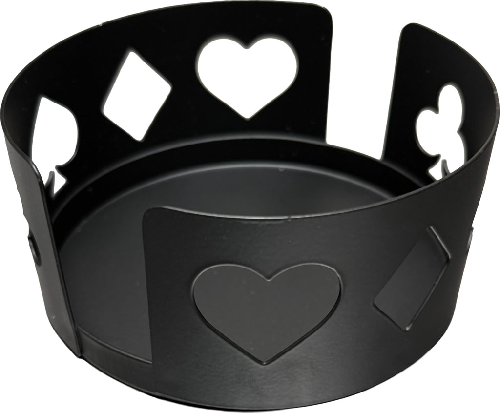 Poker Themed Drink Coaster Holder - Black - top view