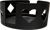 Poker-themed drink coaster holders, black, side view