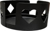 Poker-themed drink coaster holders, black, side view