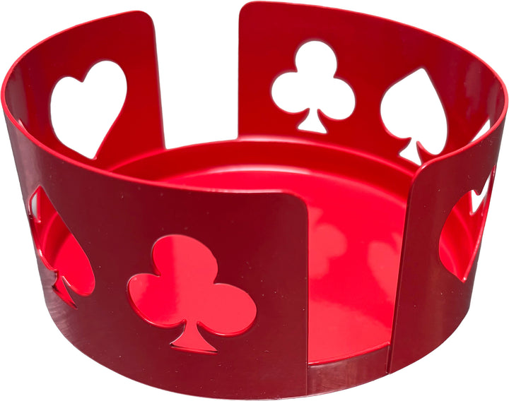 Poker-Themed Drink Coaster Holders Red, top view 