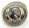 Crystal Poker Dealer Buttons - Dead Presidents Angle View 2