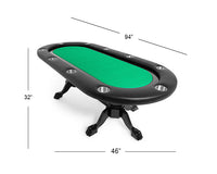 The Elite Custom Poker Table With Black Racetrack Dimensions
