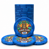 Lava Club ceramic poker chips, blue color, $50 denomination