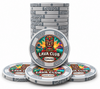 Lava Club ceramic poker chips, gray color, $100,000 denomination