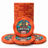 Lava Club ceramic poker chips, orange color, $1000 denomination