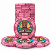 Lava Club ceramic poker chips, pink color, $5,000 denomination