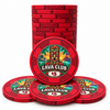 Lava Club ceramic poker chips, red color, $5 denomination