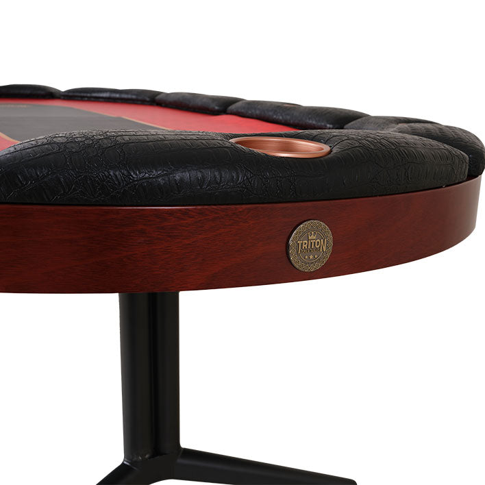 Elite 10 Player Poker Table - Mahogany - Side View