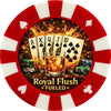 Royal Flush fueled giant poker chip drink coaster - red