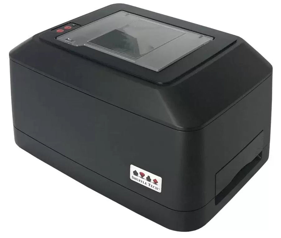 Shuffle Tech ST-1000 fully automatic card shuffler, corner view