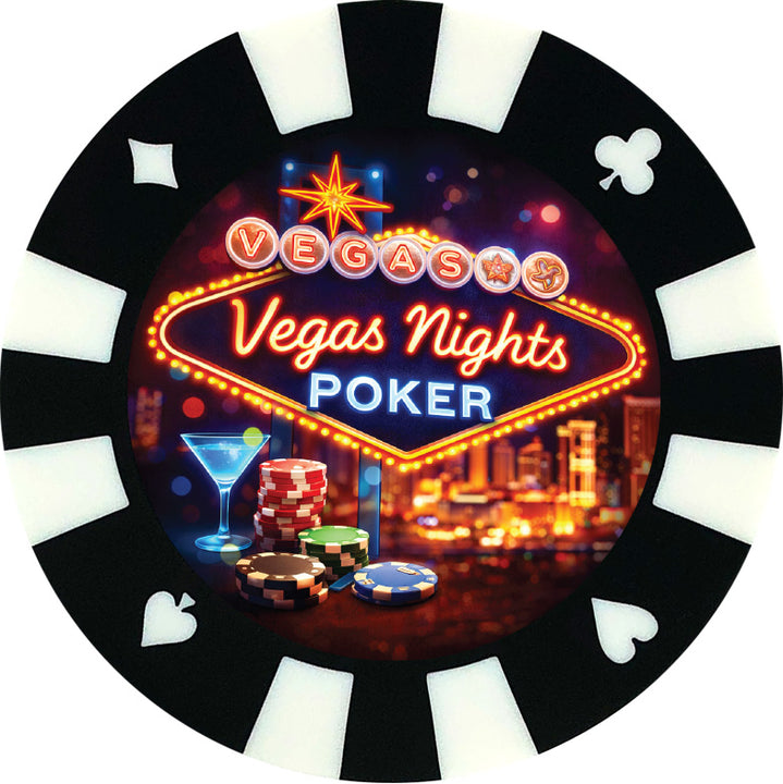 Vegas Knights Poker giant poker chip drink coaster - black.