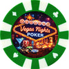 Vegas Nights poker giant poker chip drink coaster - green
