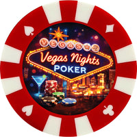 Vegas Nights Poker giant poker chip drink coaster - red