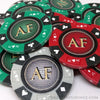 Custom Printed Aluminum Poker Chip Set with 14 Gram Clay Ace King & Suits Poker Chips - 300 Chips