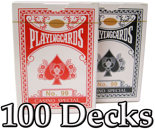 Unbranded Red Blue Poker Size Regular Index Playing Cards - QTY 100