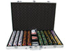 King&#039;s Casino 14 Gram Clay Poker Chips in Standard Aluminum Case - 1000 Ct.