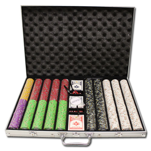 Desert Heat 13.5 Gram Clay Poker Chips in Standard Aluminum Case - 1000 Ct.