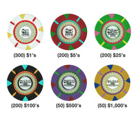 The Mint 13.5 Gram Clay Poker Chips in Rolling Aluminum Case - 1000 Ct.