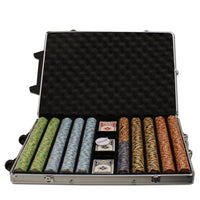 Monte Carlo 14 Gram Clay Poker Chips in Rolling Aluminum Case - 1000 Ct.
