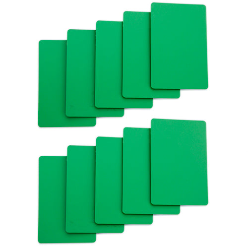 Set of 10 Green Plastic Bridge Size Cut Cards