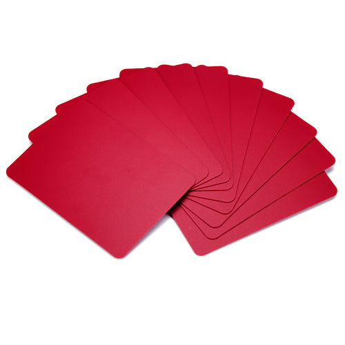 Set of 10 Red Plastic Poker Size Cut Cards