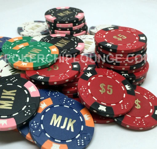 11.5 Gram Hot Stamped Triple Crown Custom Poker Chip Sample Pack - 7 chips