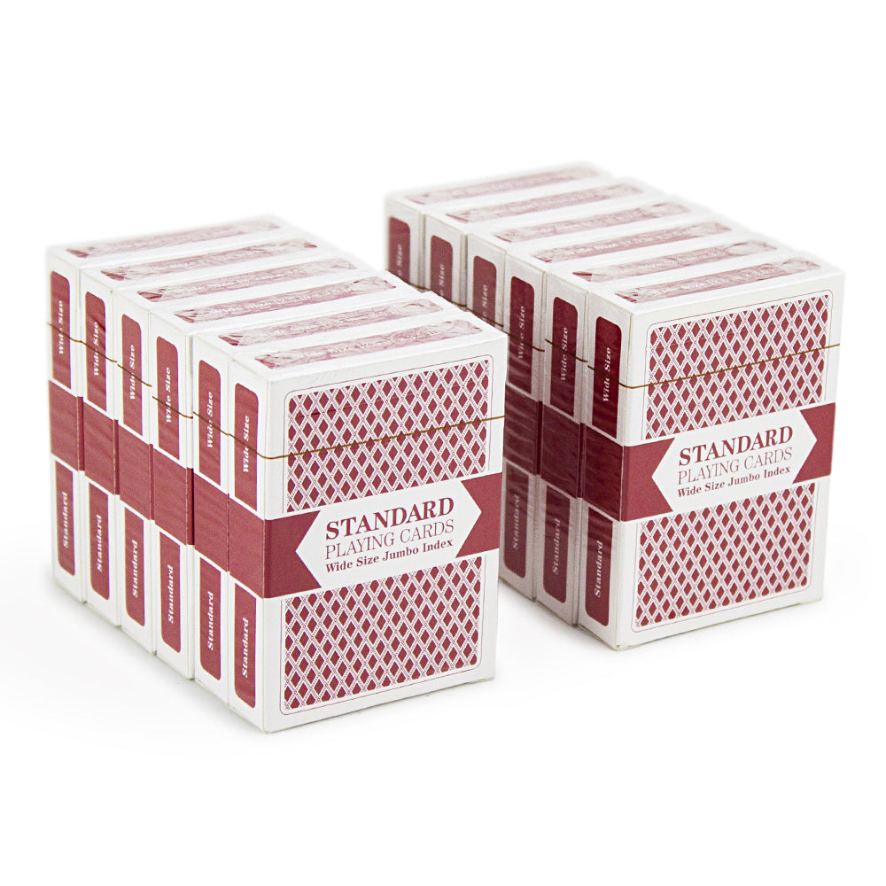 Unbranded Red Poker Size Jumbo Index Playing Cards - QTY 12