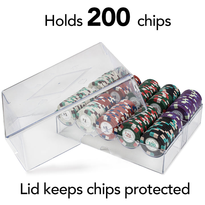 Poker Knights 13.5 Gram Clay Poker Chip Set in Acrylic Case - With Cover