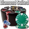 Diamond Suited 12.5 Gram ABS Poker Chips in Wood Carousel - 200 Ct.