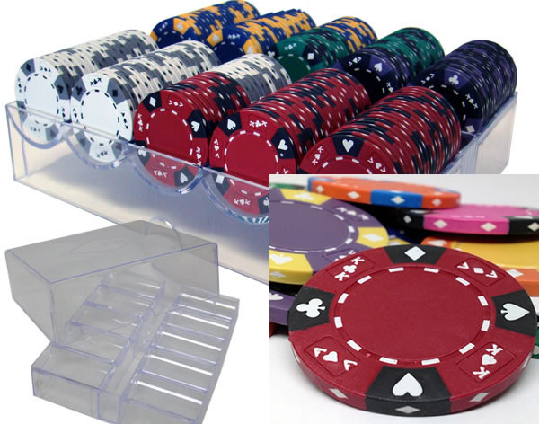 Striped Dice 11.5 Gram ABS Poker Chips - Rolls of 25 Chips Red Striped Dice 11.5 Gram ABS Poker Chips - Rolls of 25 Chips Red