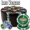 Las Vegas 14 Gram Clay Poker Chips in Wood Carousel - 200 Ct.