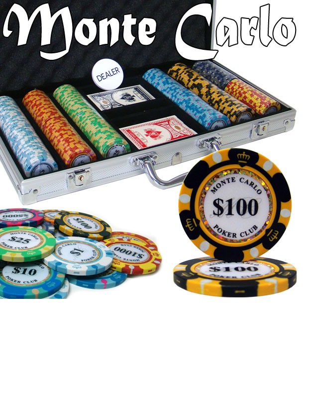 50-Piece Monte Carlo Clay Poker Chips - 14 Gram Casino Grade Poker Set With 10 Colors