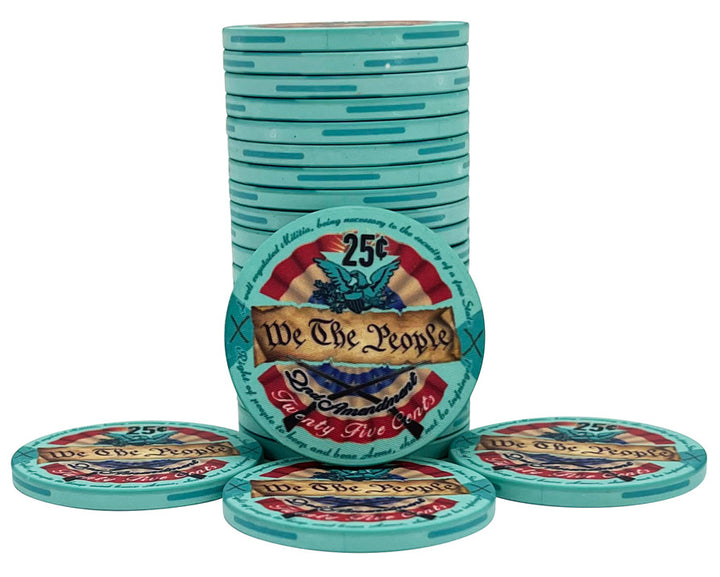 The 2nd Amendment Ceramic Poker Chip - 25 cent